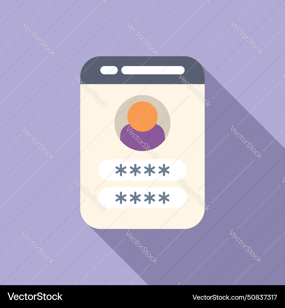 User passcode access icon flat register vector image