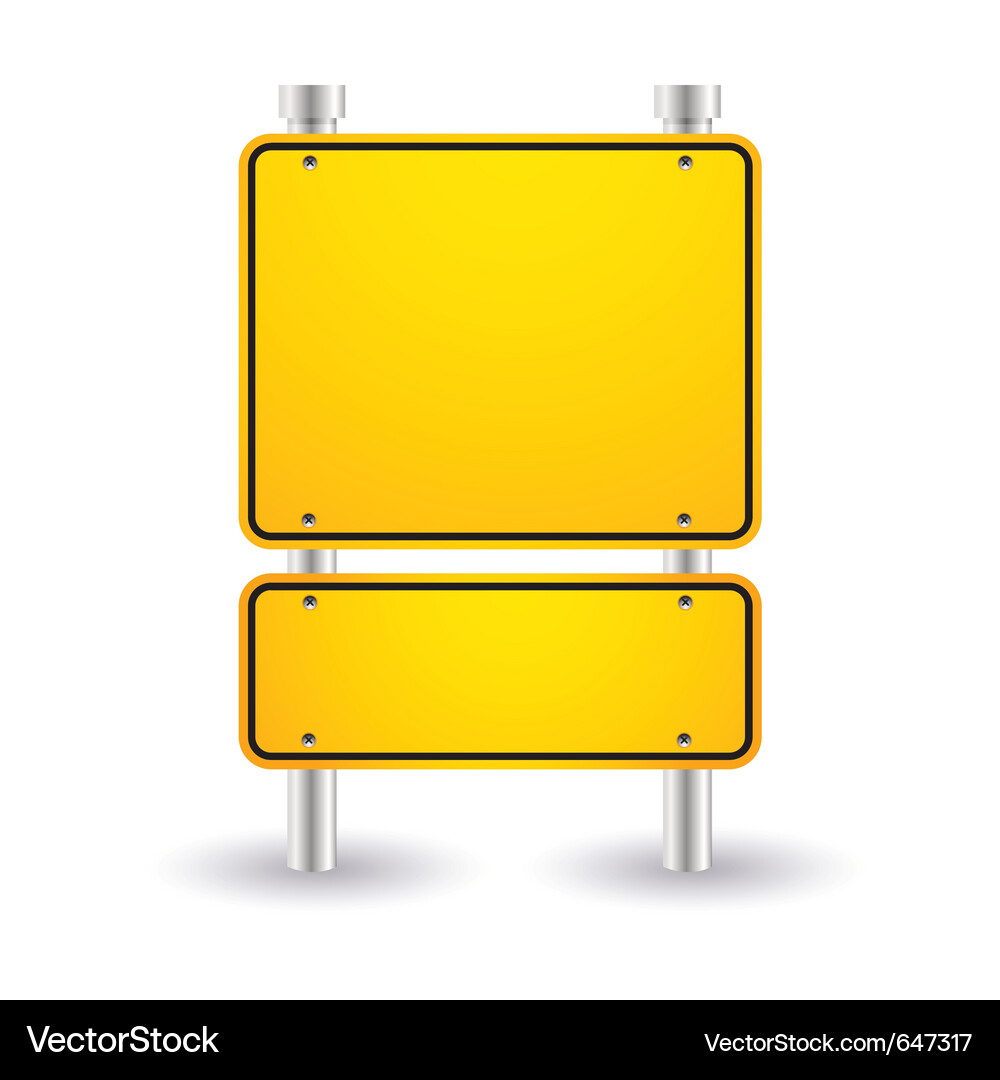 Yellow Blank Road Sign Vector Image