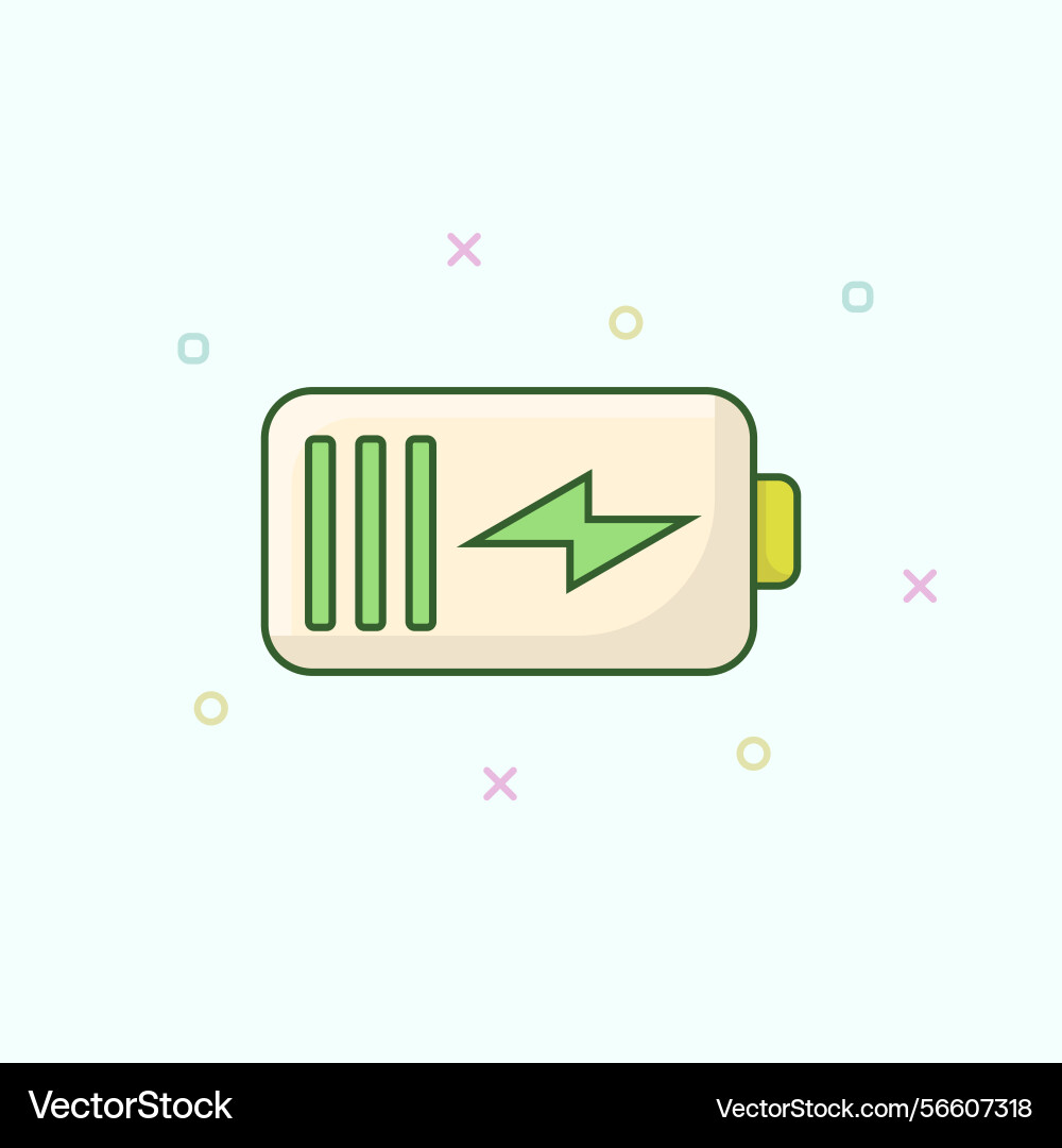 Accurate ui battery power status icon for mobile Vector Image