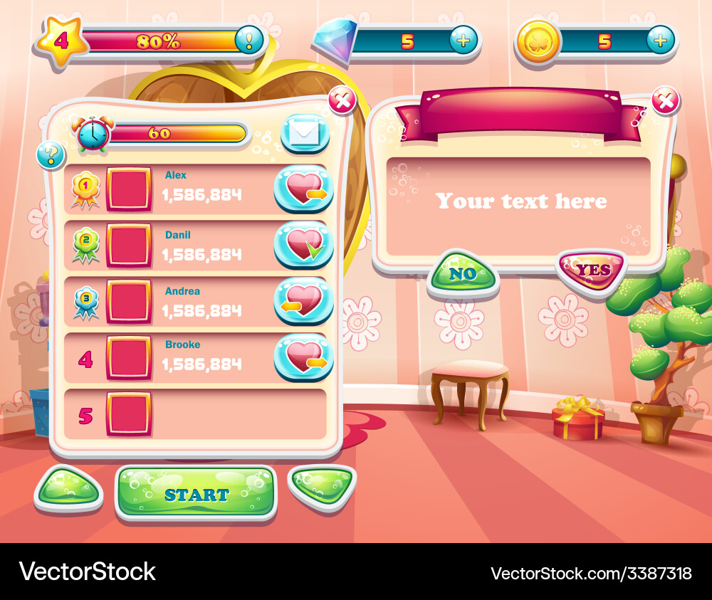 An example of one the screens computer Vector Image