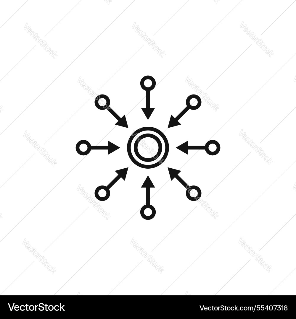 Centralized icon simple thin line Centralized icon simple thin line vector image