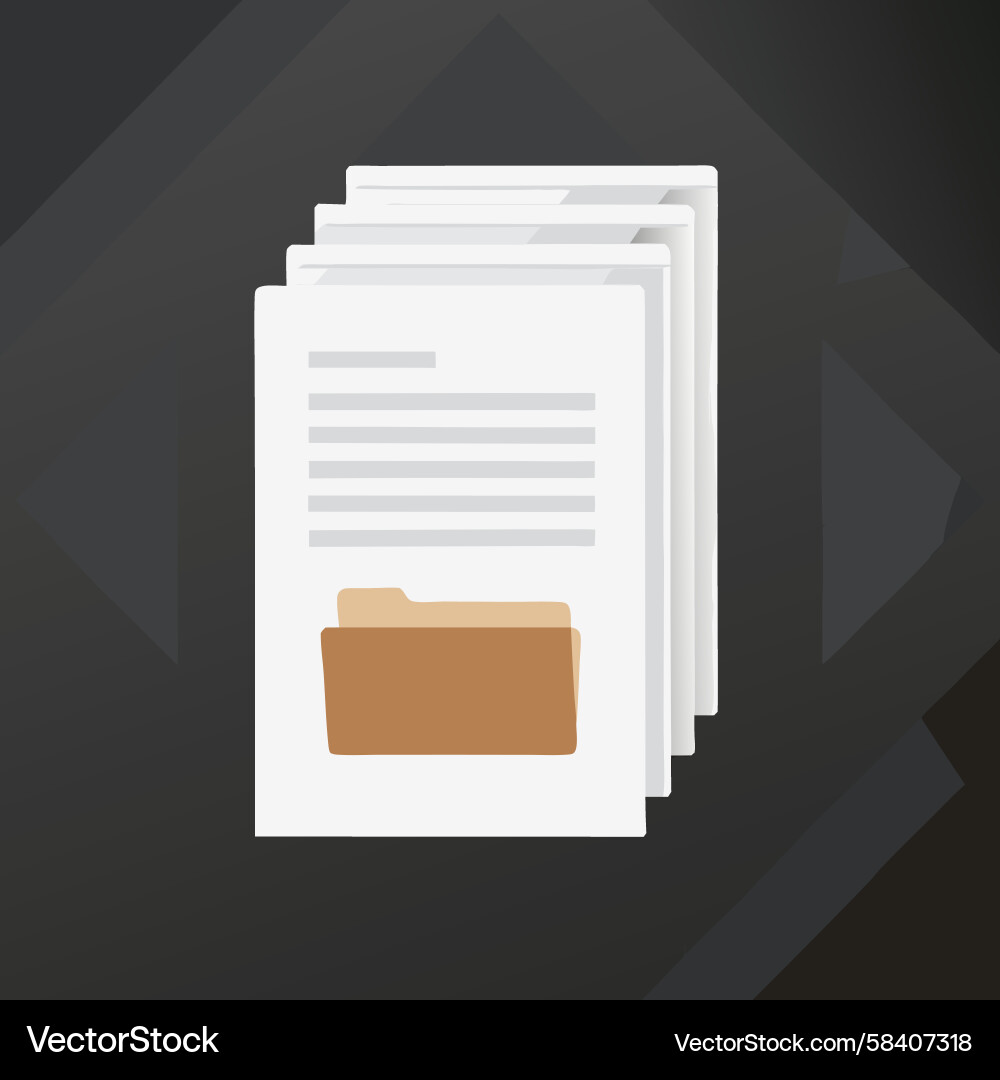 Documents and Folders Stack Vector Image