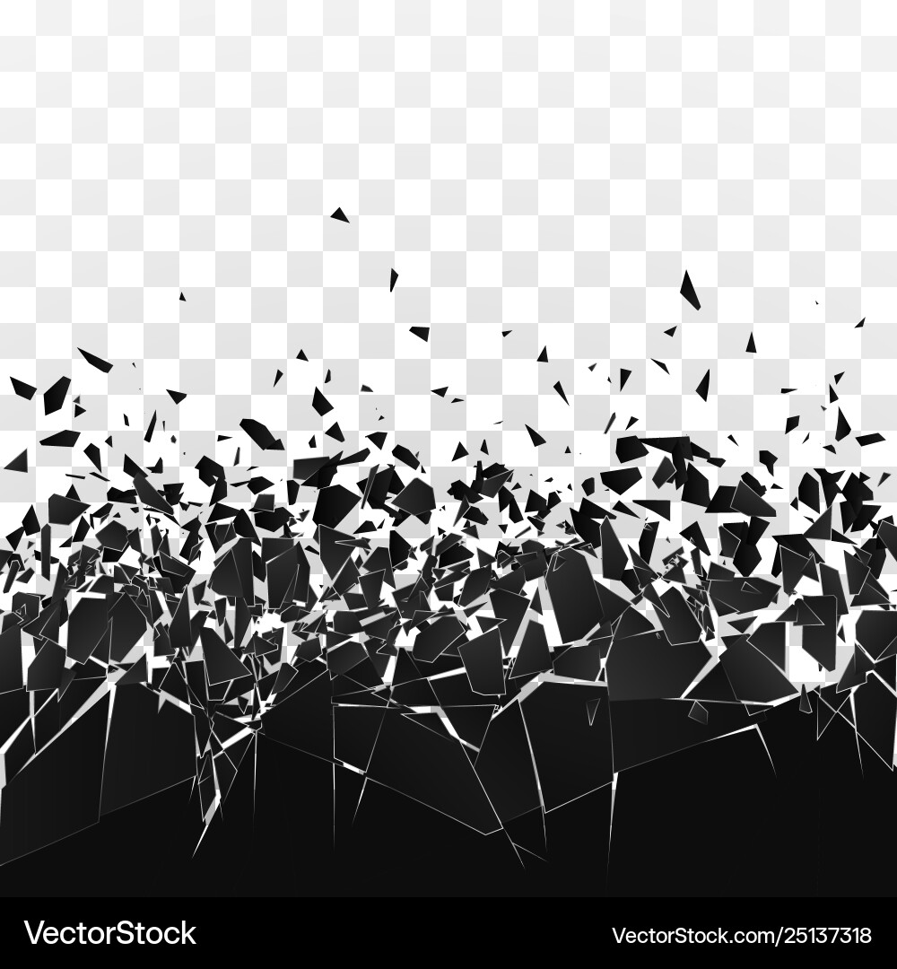 Explosion Fragments - Shattered Cloud Vector Image