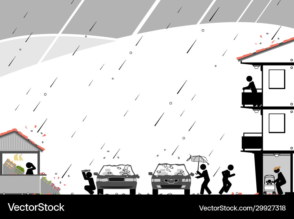 Massive Hailstorm Damage Vector Image