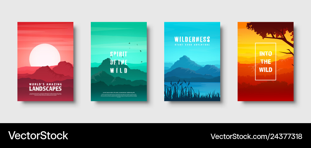 Mountains and forest wild nature landscape Mountains and forest wild nature landscape vector image