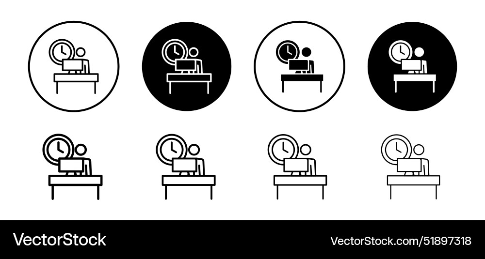 Office hours icon set collection for web Office hours icon set collection for web Vector Image
