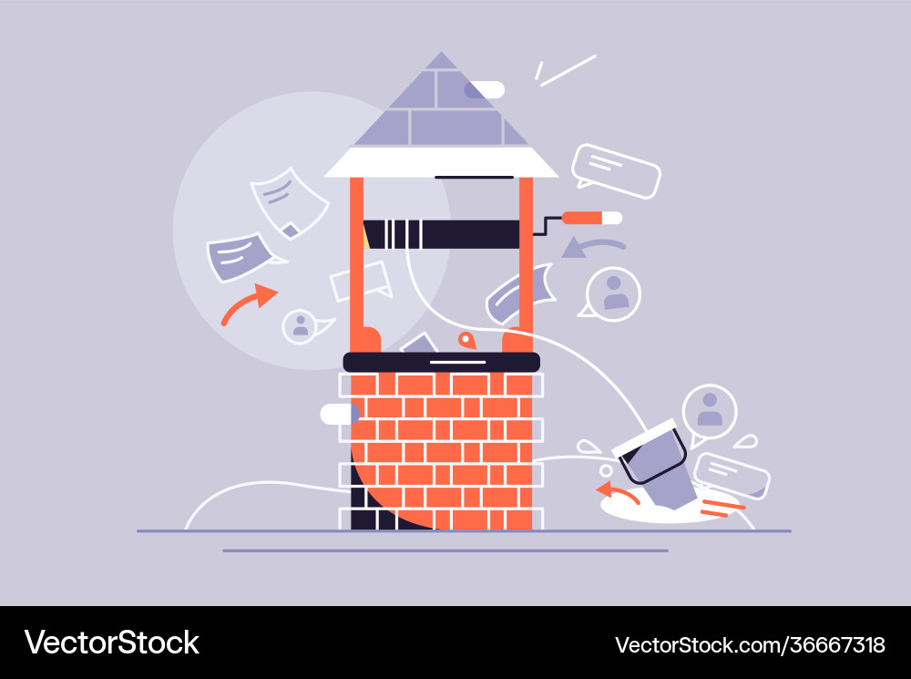 Well with stream data Well with stream data vector image