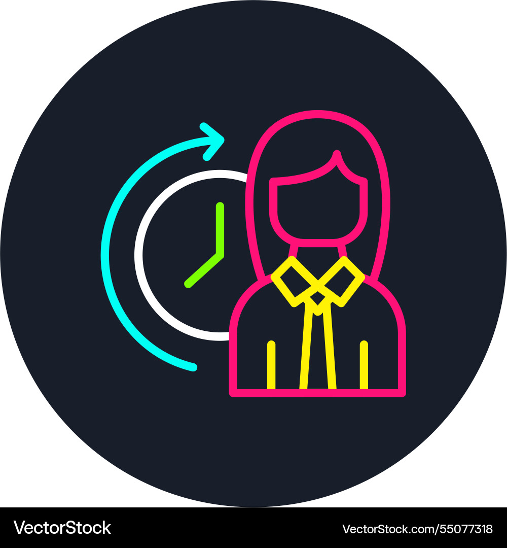 Working hours line multi color icon Vector Image