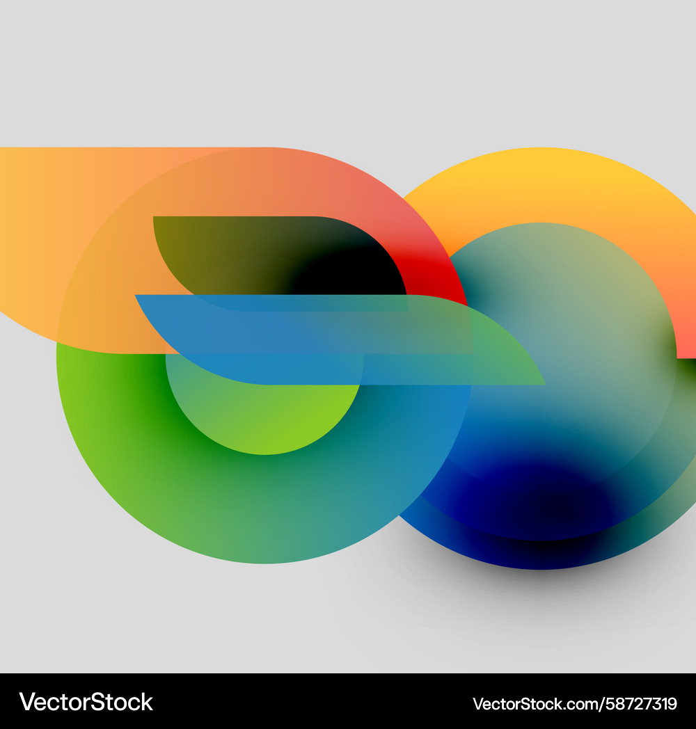 Abstract colorful shapes overlap creating fluid Abstract colorful shapes overlap creating fluid Vector Image