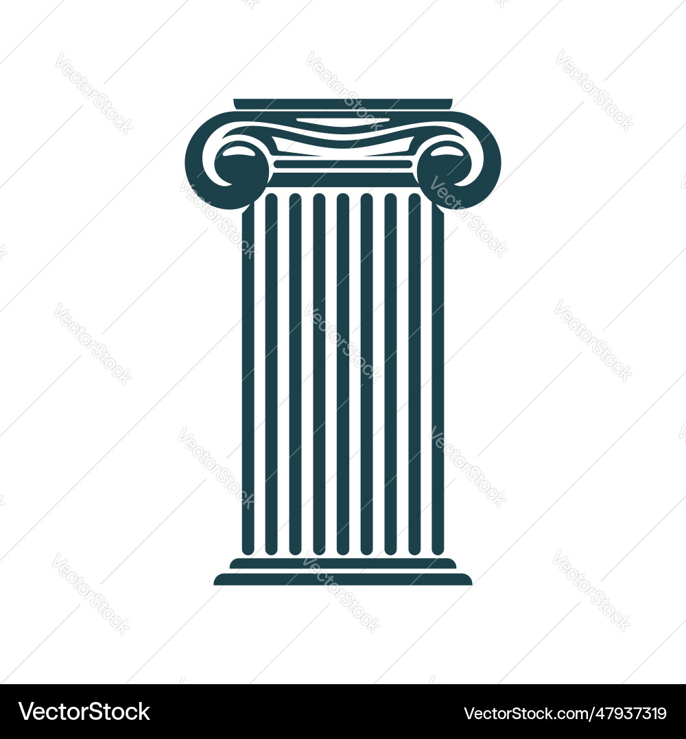Ancient greek column and roman pillar icon Ancient greek column and roman pillar icon vector image