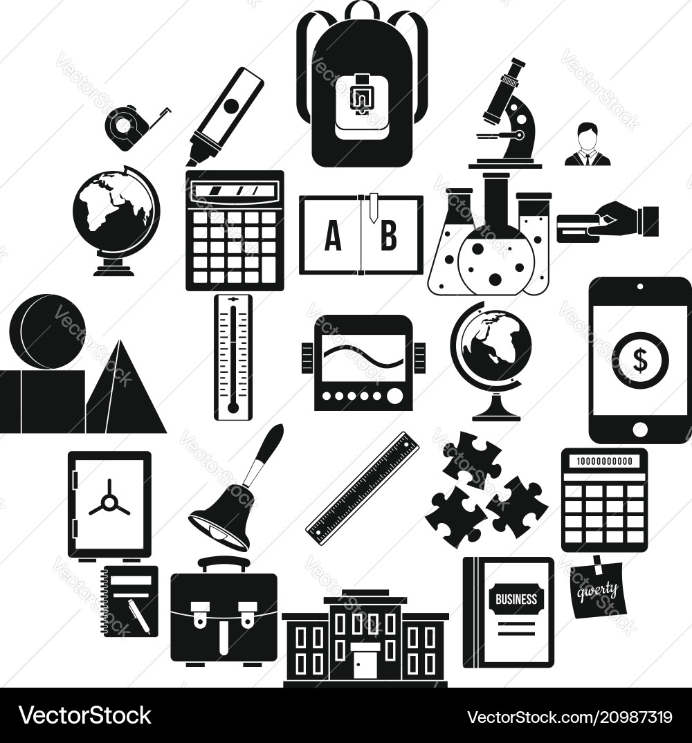 Arithmometer icons set simple style Arithmometer icons set simple style vector image