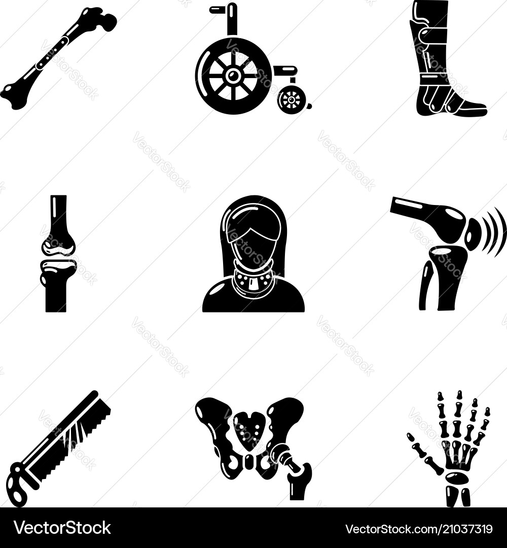 Artificial limb icons set simple style Artificial limb icons set simple style Vector Image