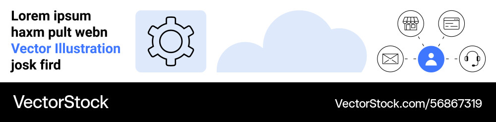 Cloud technology integration with settings icon Cloud technology integration with settings icon vector image