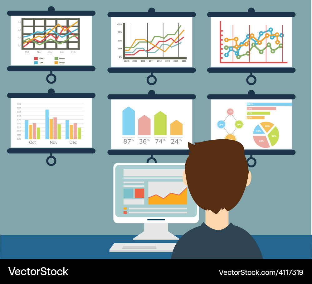Data & Analytics Icons vector image
