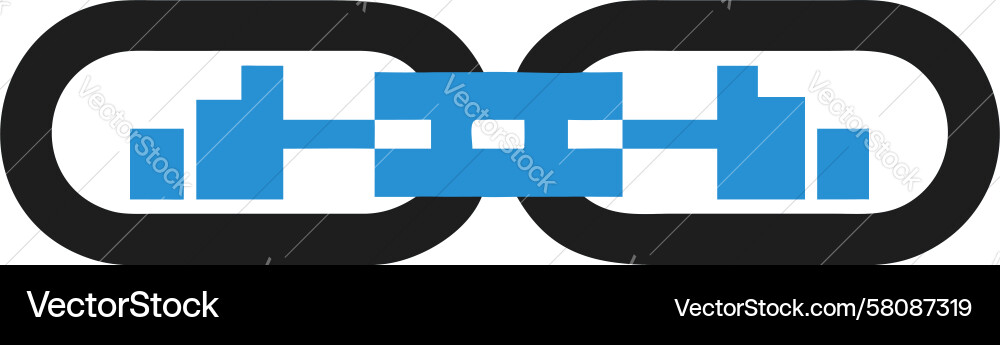 Data Flow Interface Chain Link Vector Image