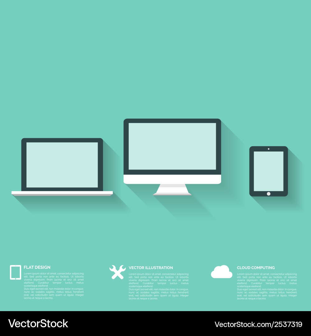 Flat abstract background with web icons interface Vector Image