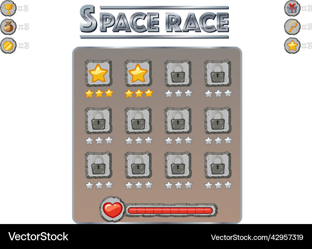 Game element template design set Royalty Free Vector Image