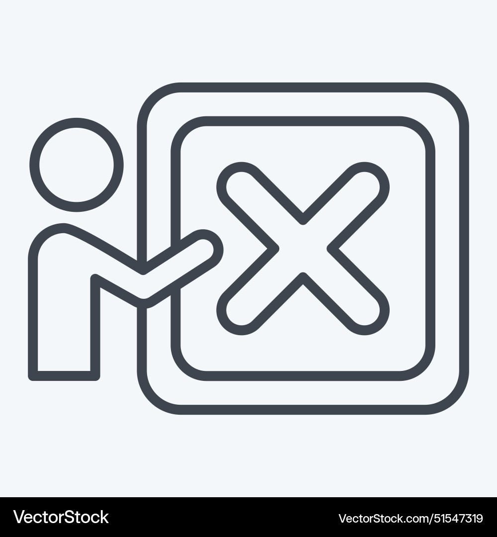 Icon dismiss related to delete symbol line style Vector Image