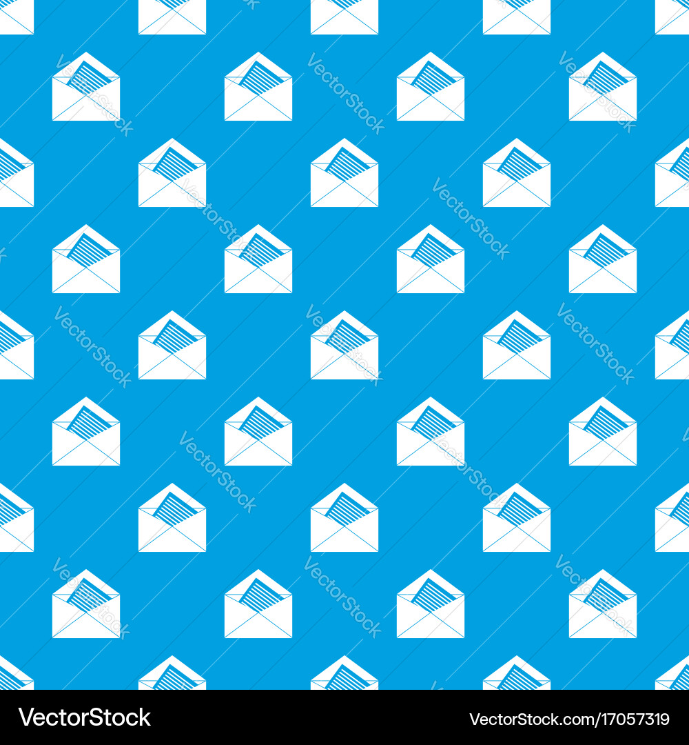 Open envelope with sheet of paper pattern seamless vector image