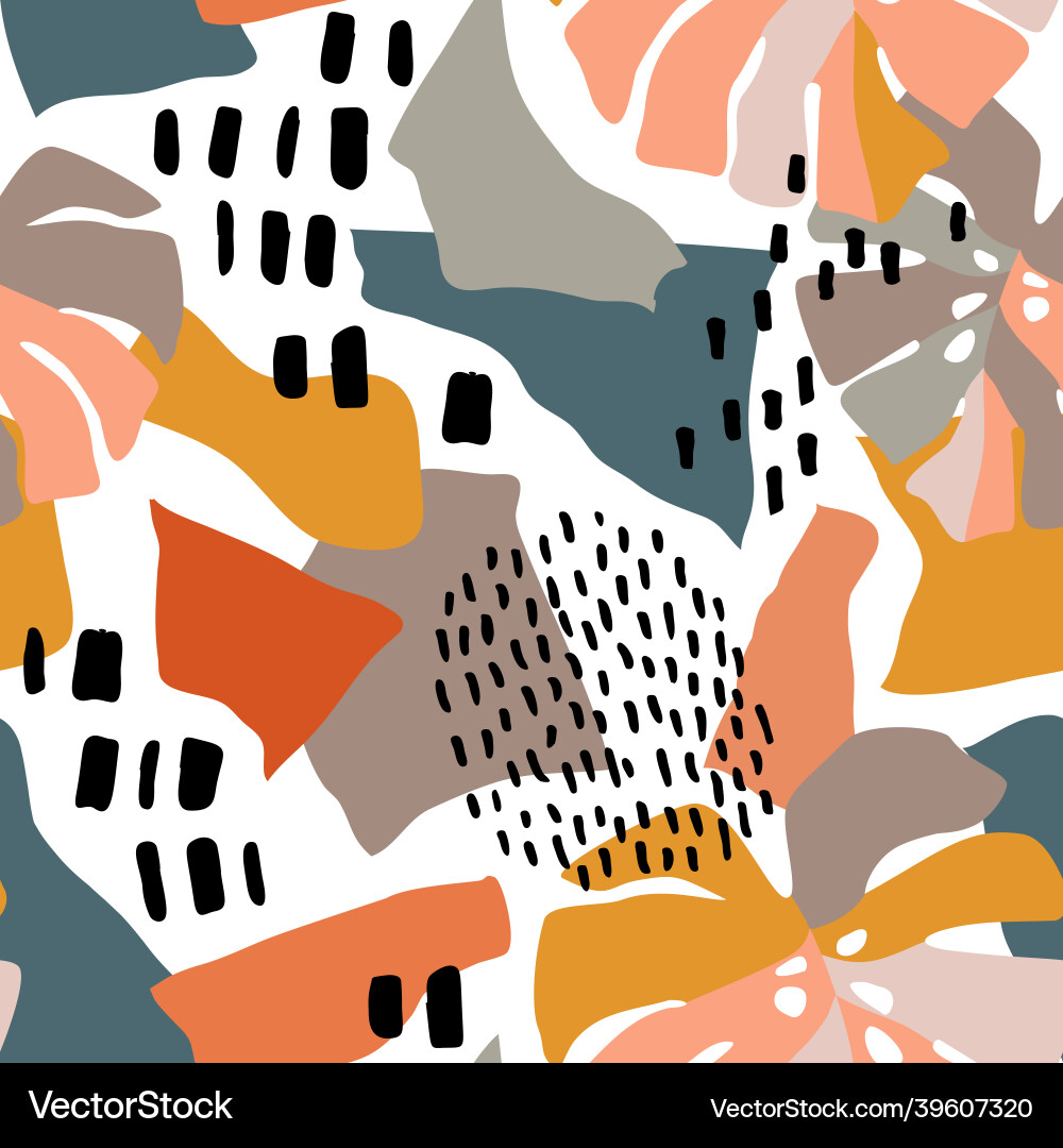 Abstract seamless pattern with paper cut Vector Image