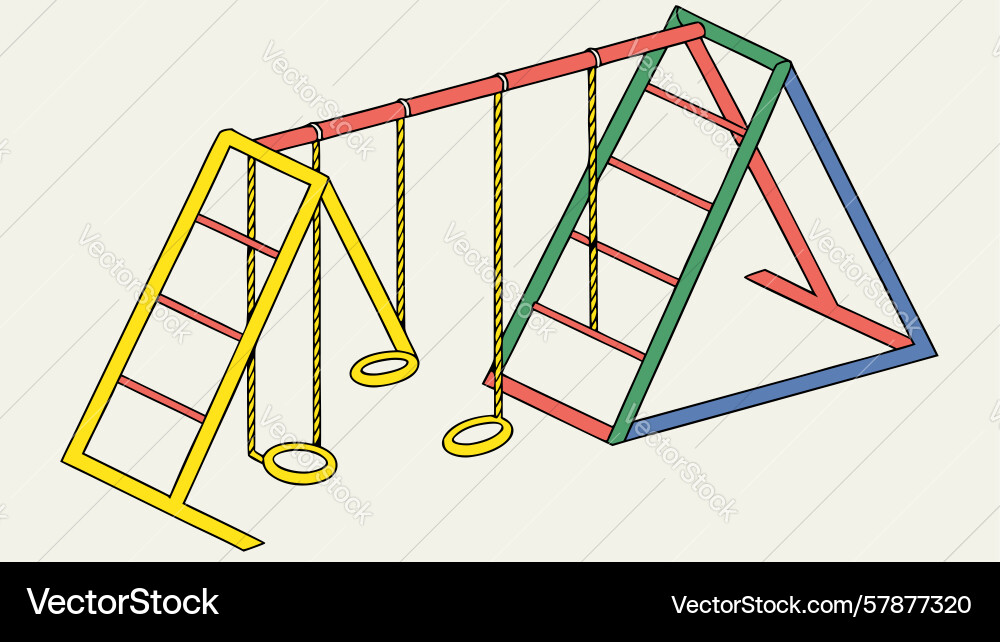 Classic playground swing set and slide design Vector Image