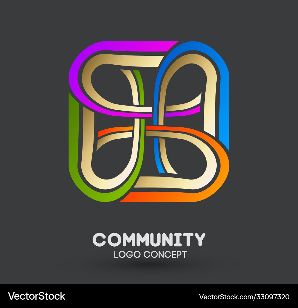Connecting people logo design company Connecting people logo design company vector image