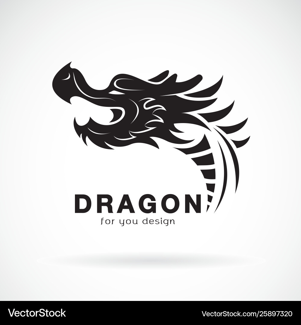 Dragon head design on a white background animals Dragon head design on a white background animals vector image