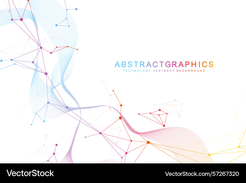 Geometric abstract background with connected line Vector Image