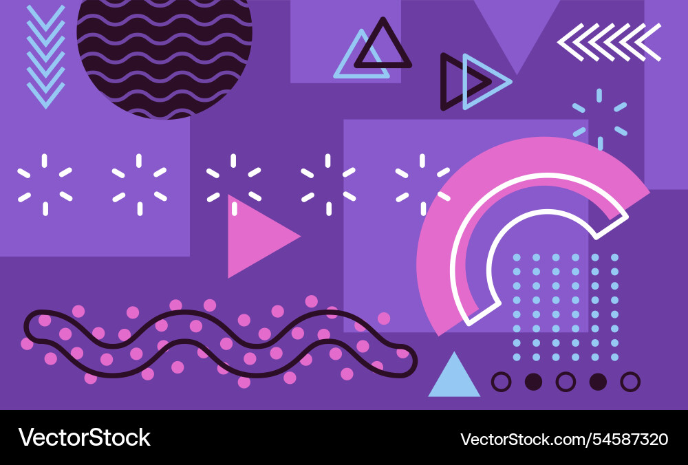 Geometric shapes and patterns create a vibrant Geometric shapes and patterns create a vibrant vector image