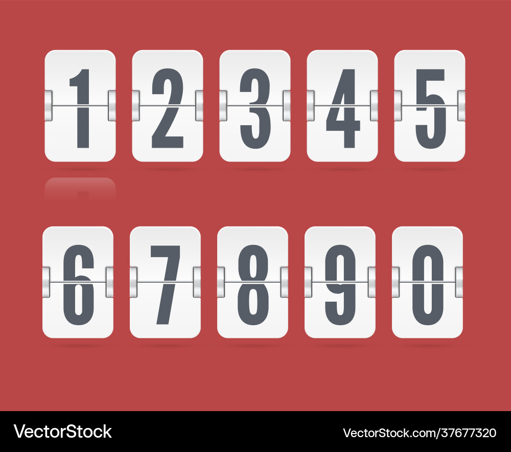Numeric flip scoreboard with reflections Numeric flip scoreboard with reflections Vector Image