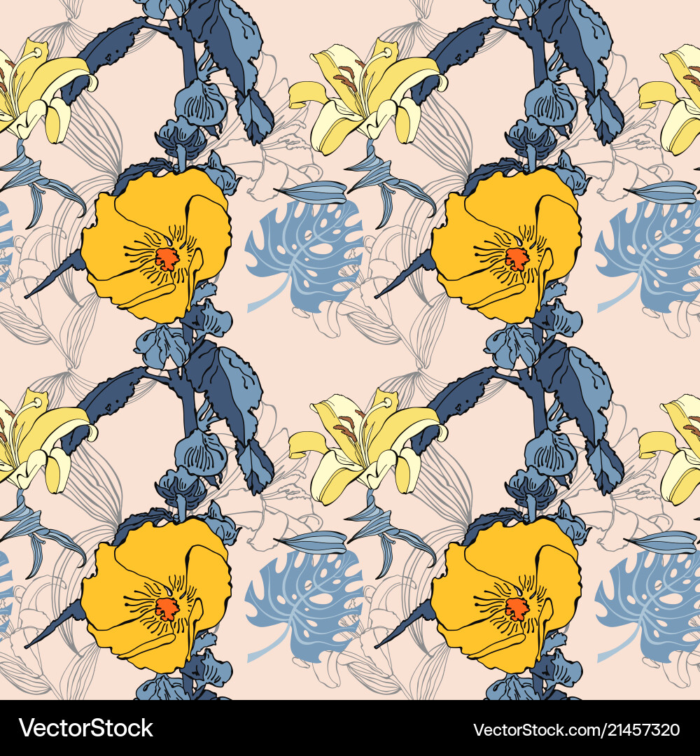 Original nahtlose künstlerische Blumenmuster Original nahtlose künstlerische Blumenmuster vektorbild