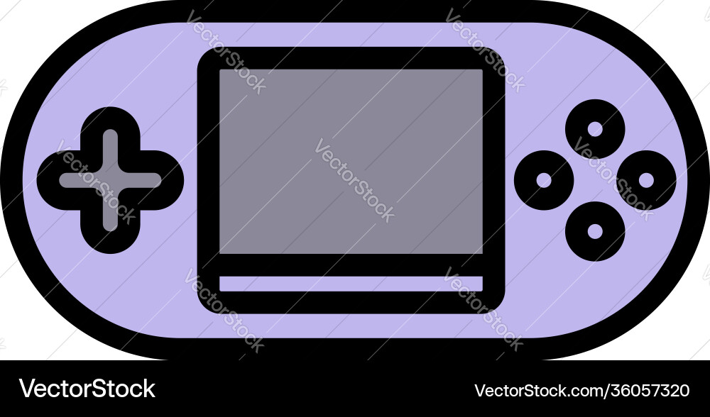 Portable game console joystick icon outline style vector image