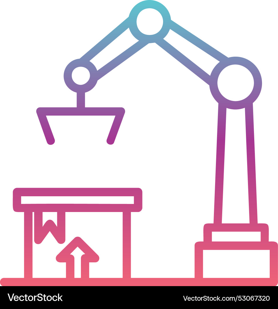 Robot arm line gradient design Vector Image