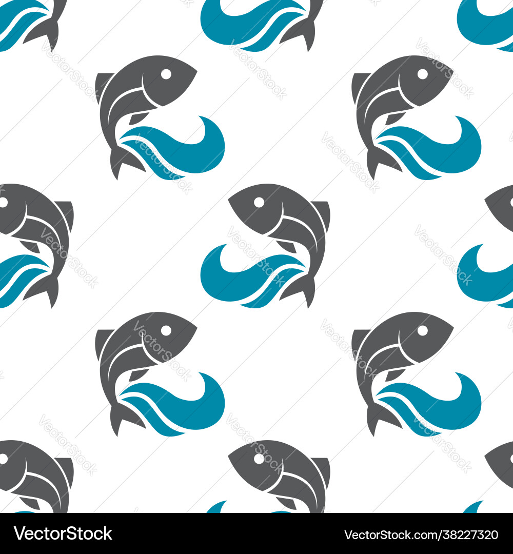 Seamless pattern with fish Royalty Free Vector Image