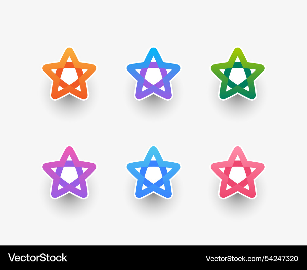 Set of creative star logo Royalty Free Vector Image