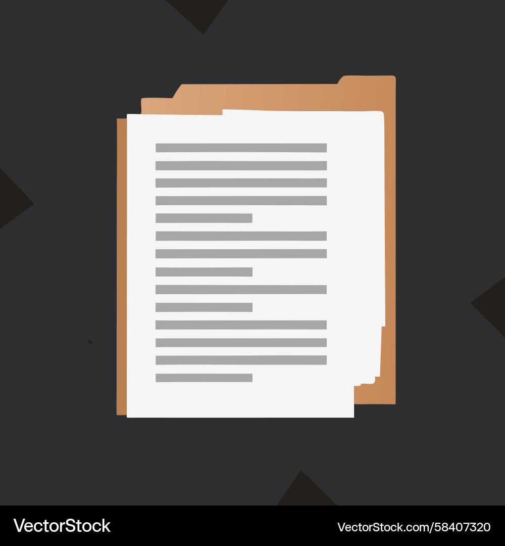 Torn Document with Folder Vector Image