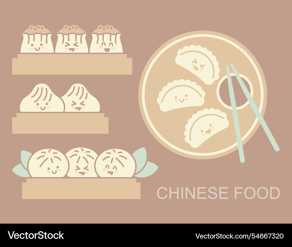 Traditionelle chinesische Knödel in Körbchen Traditionelle chinesische Knödel in Körbchen vektorbild