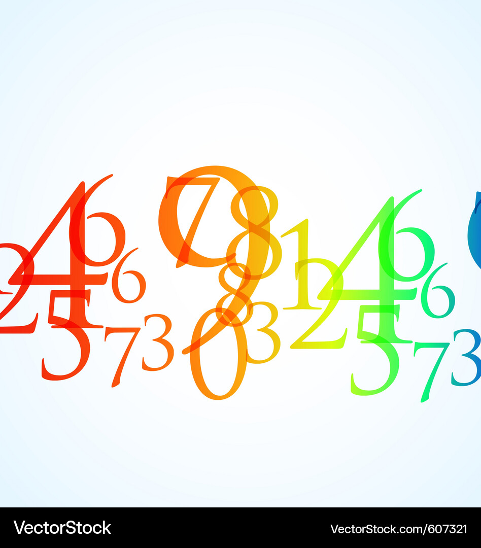 Abstract color number background Vector Image
