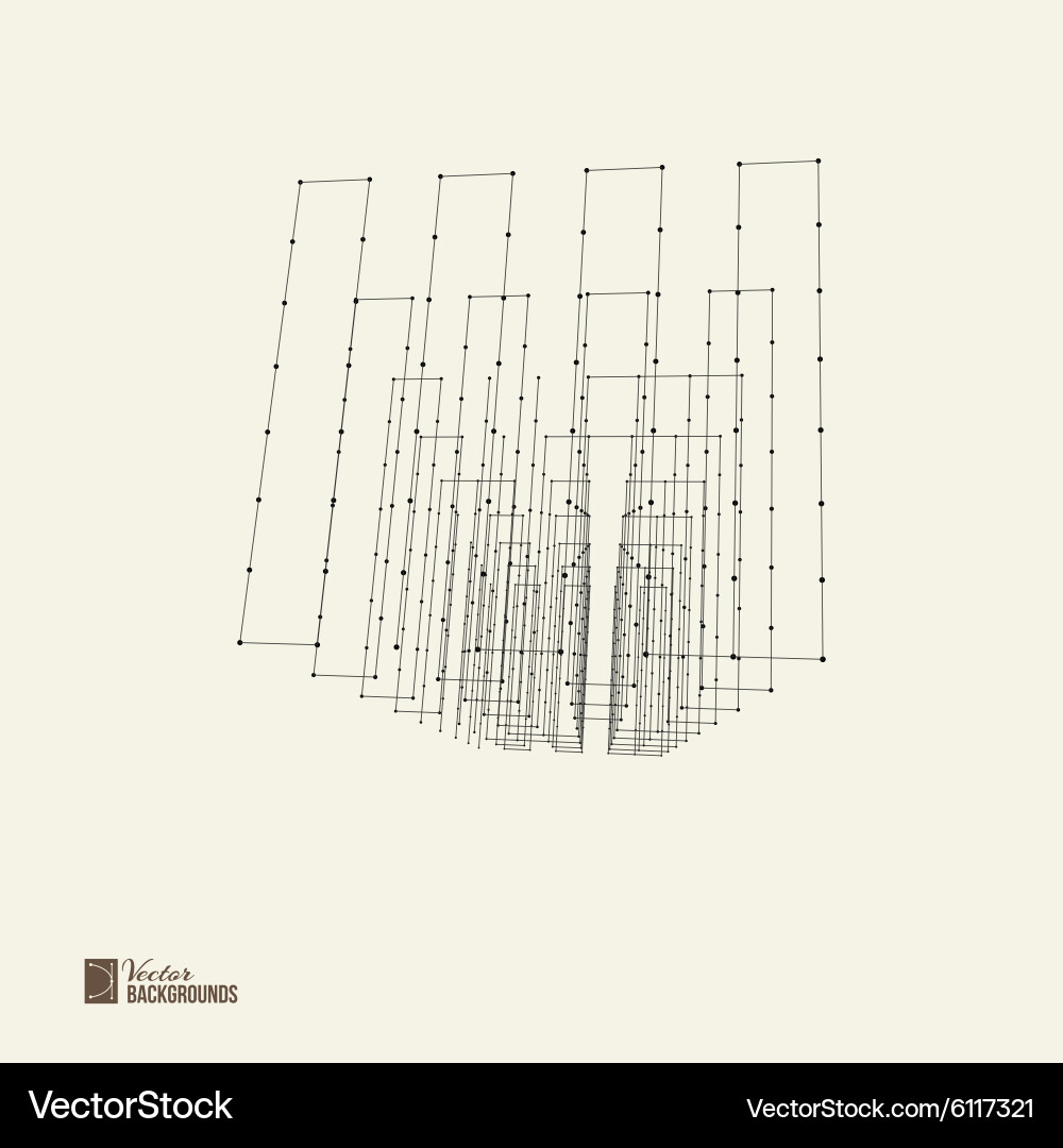 Abstract wireframe with dots and lines Vector Image