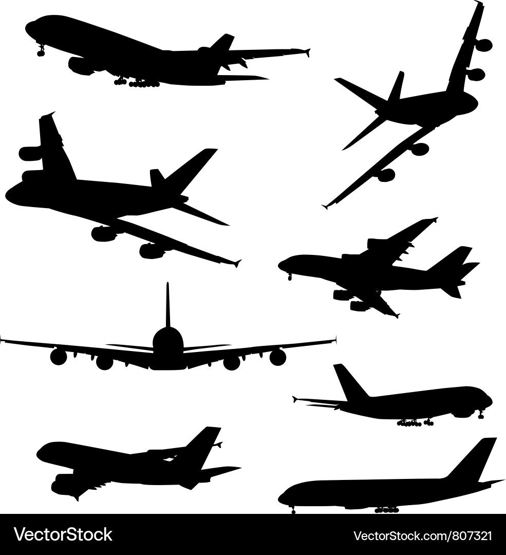 Airplane Silhouettes Collection vector image