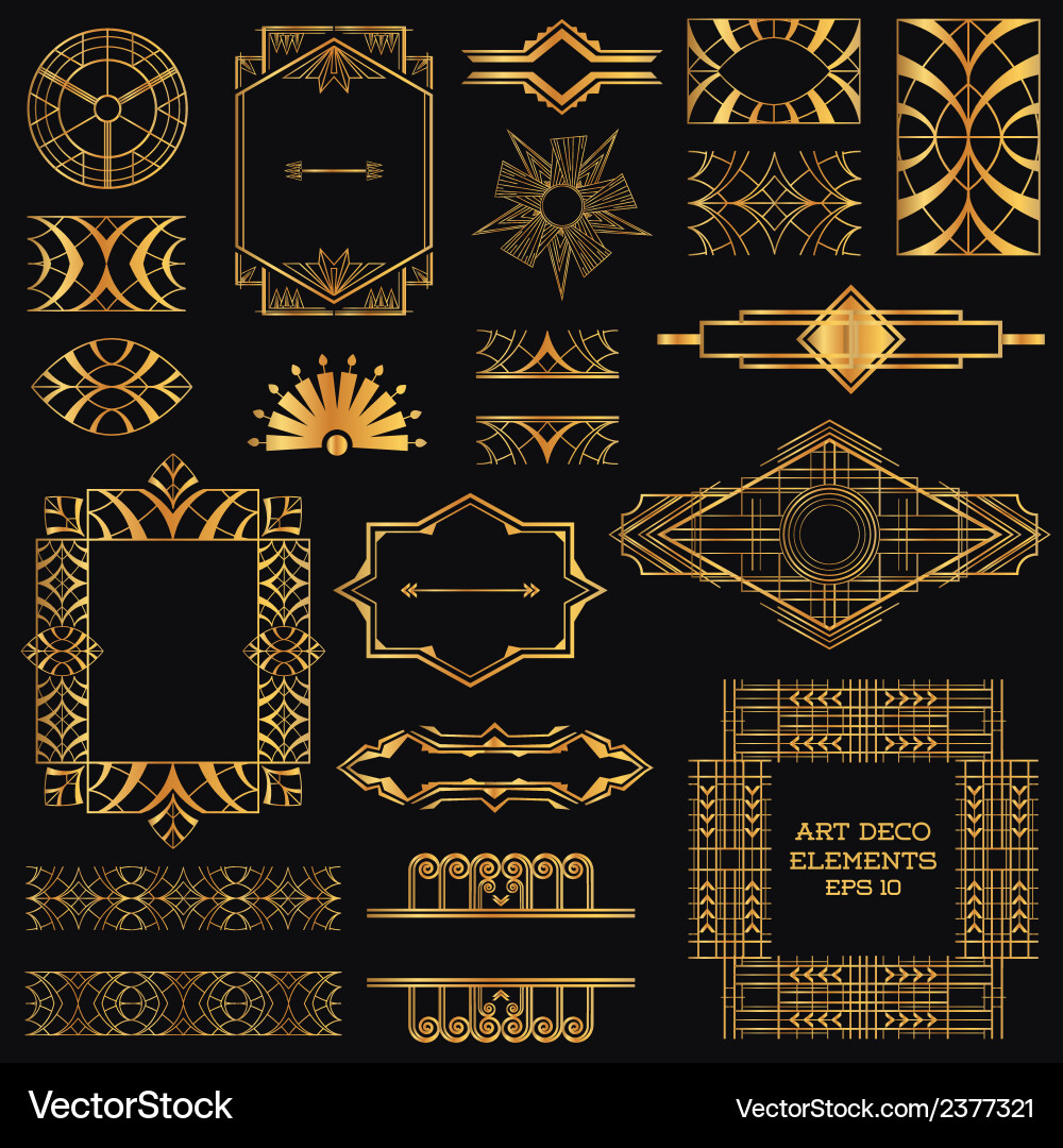 Art Deco Frame Collection vector image