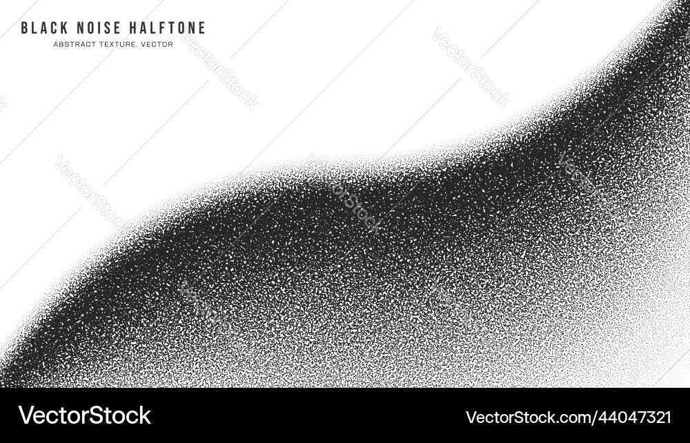 Black noise dotted halftone art smooth curved vector image