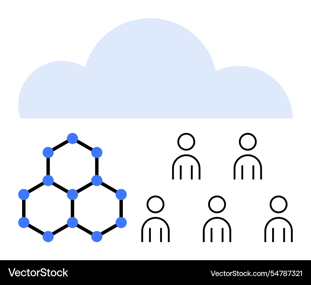 Cloud computing concept with network nodes Cloud computing concept with network nodes vector image