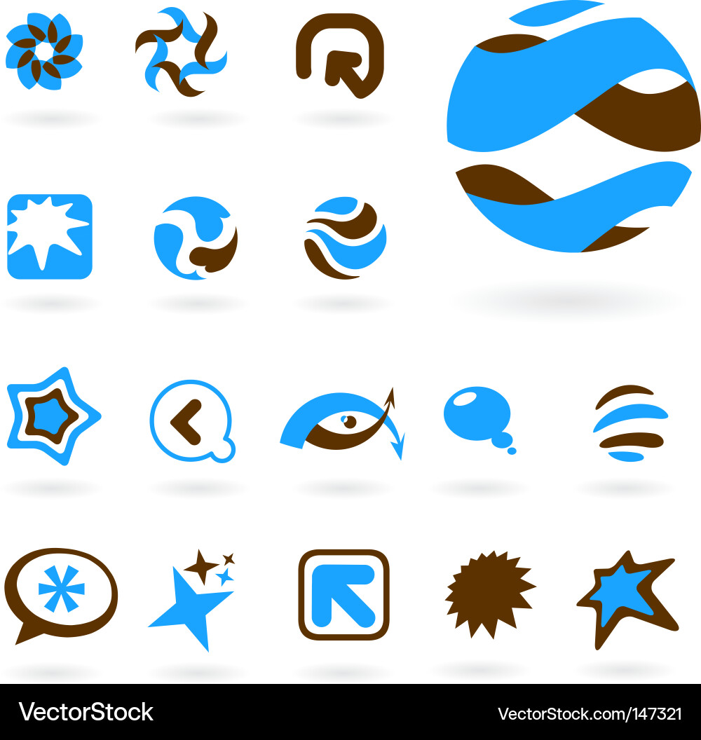 Colorful Abstract Icons & Symbols vector image