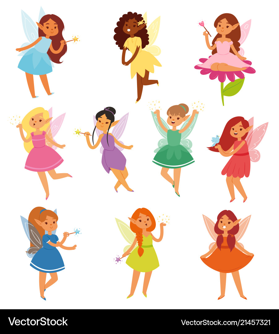 Fairy girl magic faery character Fairy girl magic faery character vector image
