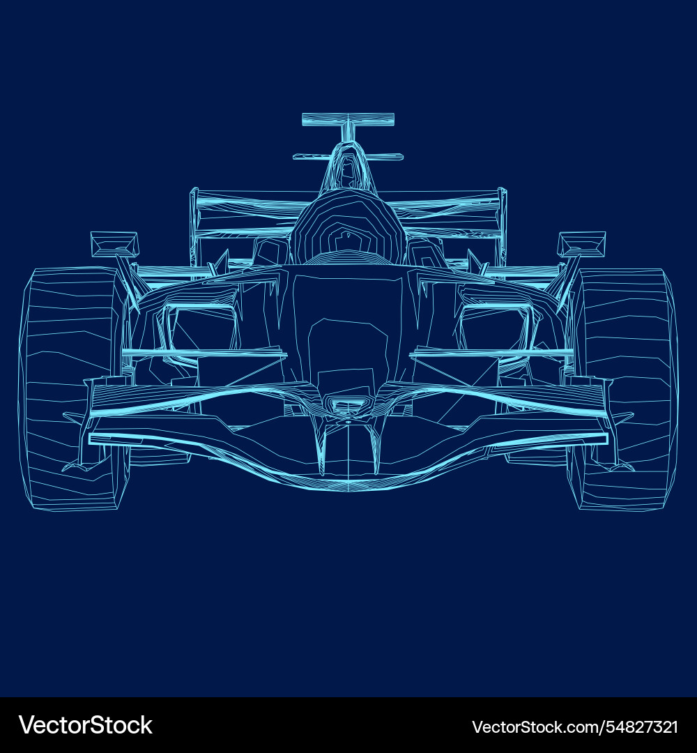 Formula 1 Race Car Blueprint Royalty Free Vector Image