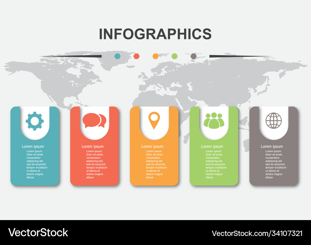 Infographic design template with 5 elements Infographic design template with 5 elements vector image