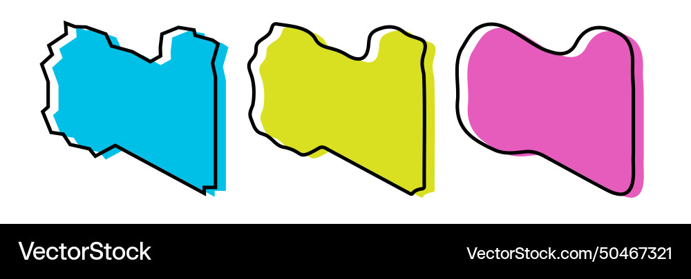 Libya country map in three levels Libya country map in three levels vector image