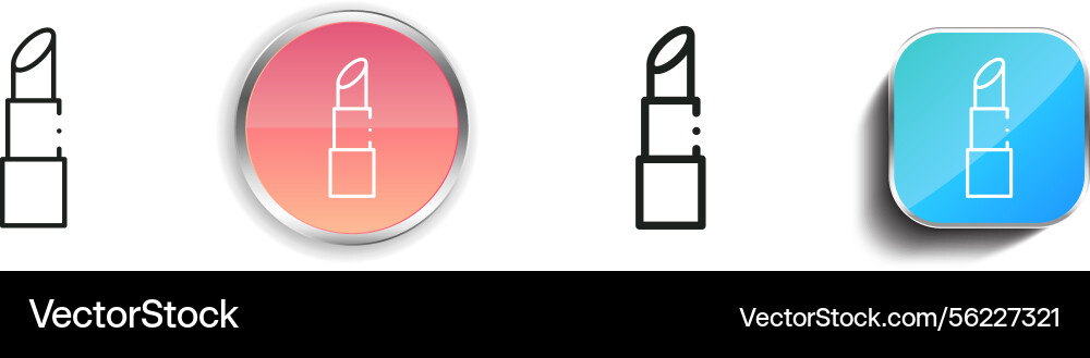 Lipstick icon thin linear regular and button vector image