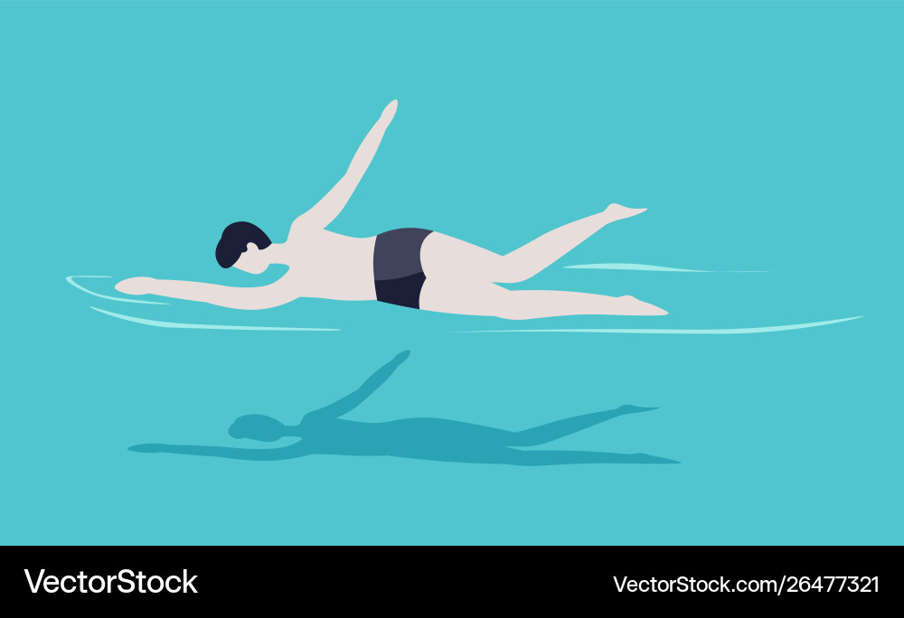 Man in swimming pool swimmer trunks summer Vector Image
